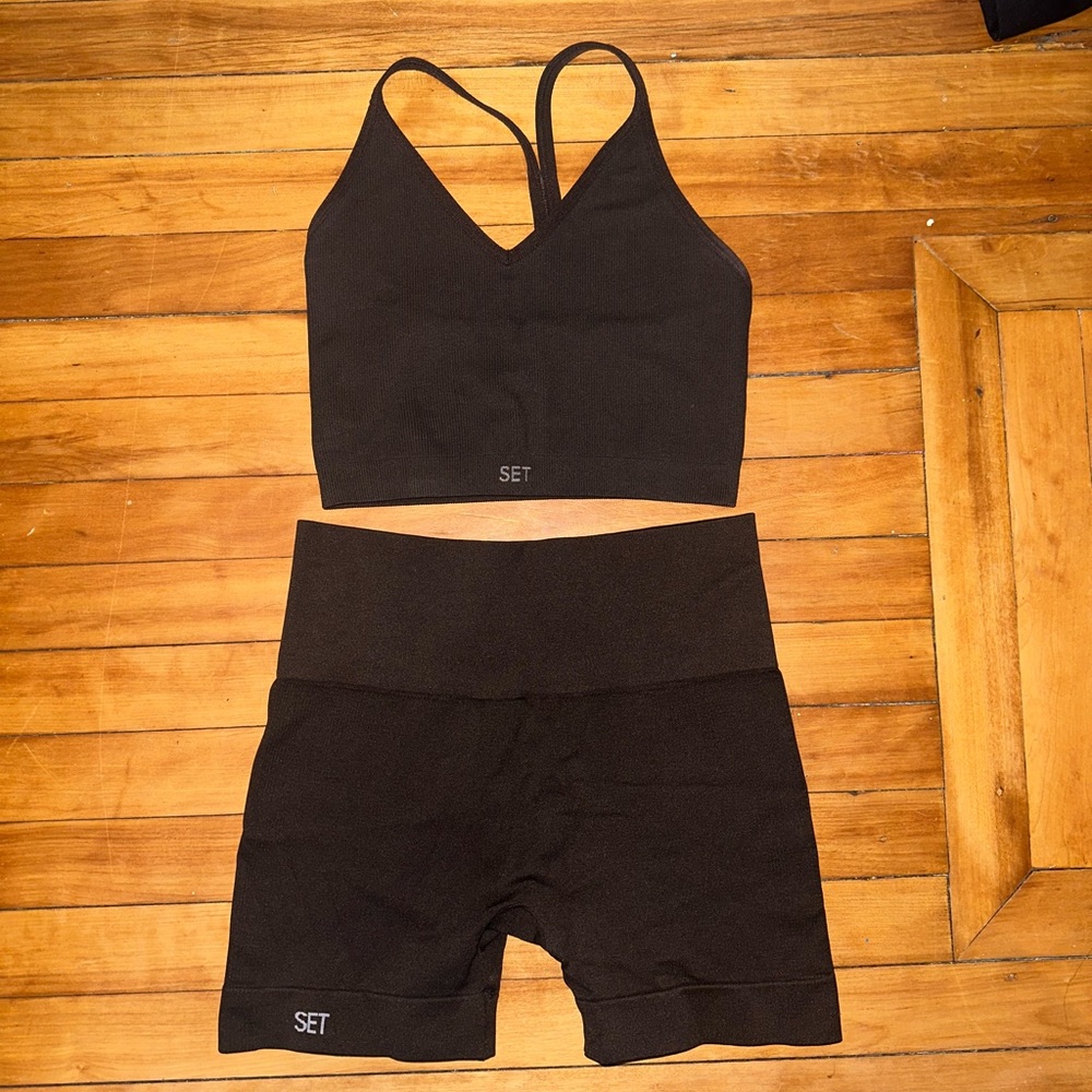 Set Active Sculptflex Ribbed Bra and Shorts Medium Espresso